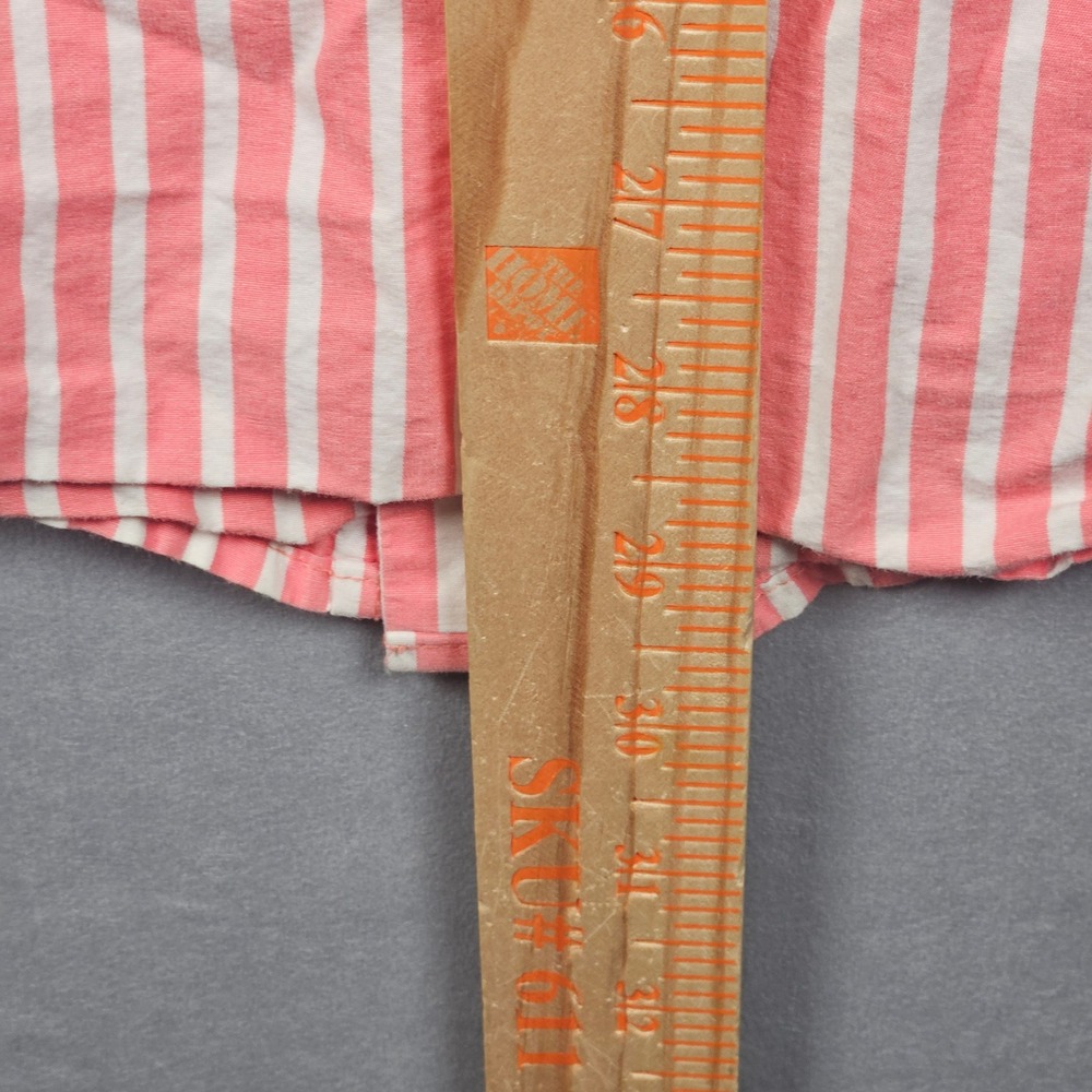 Hollister Button Up Shirt Mens XL Pink White Striped Pocket‎ Preppy Beach Y2K - Picture 6 of 8